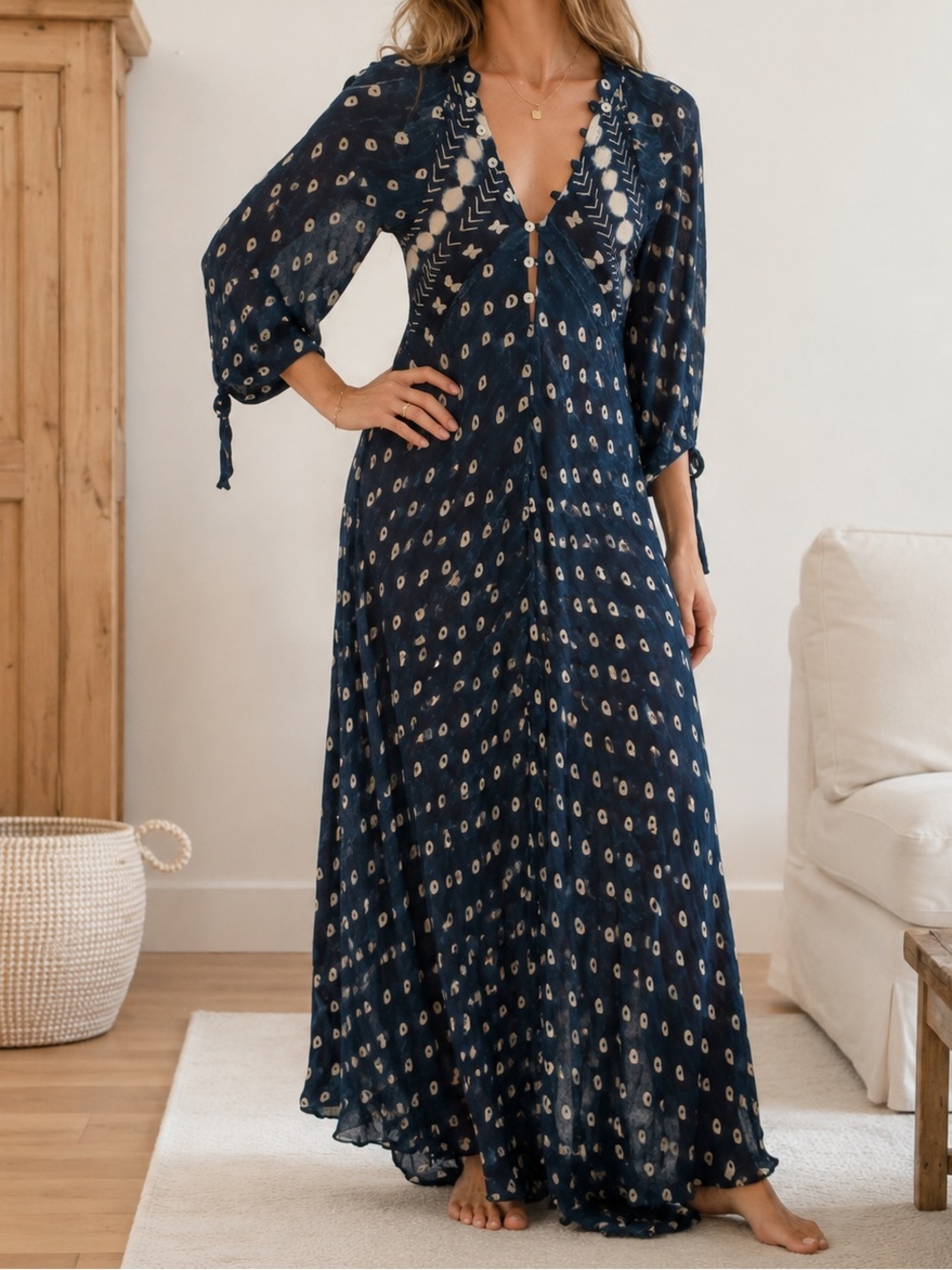 Jen’s Pirate Booty Navy Floral Maxi Dress